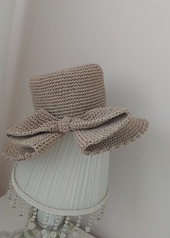 Bej Örgü Kadın Şapka Fırfırlı - Görsel 5