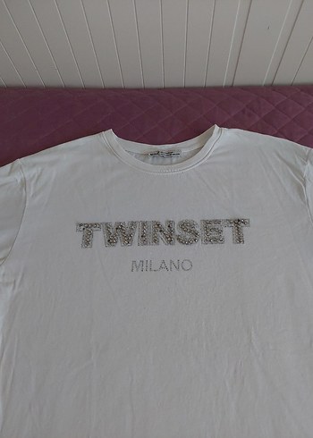 Kadın taş işlemeli Beyaz Kısa Kollu Tişört - Görsel 3