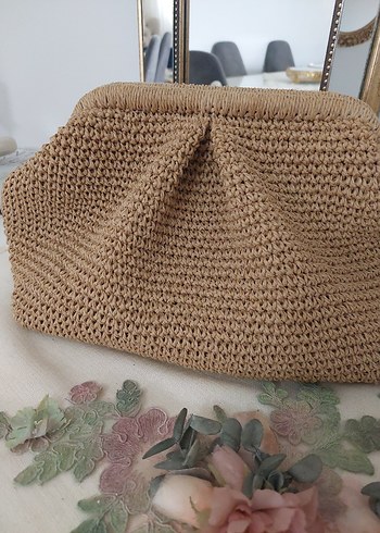 Bej Örgü Kadın Portföy Çanta - Görsel 2