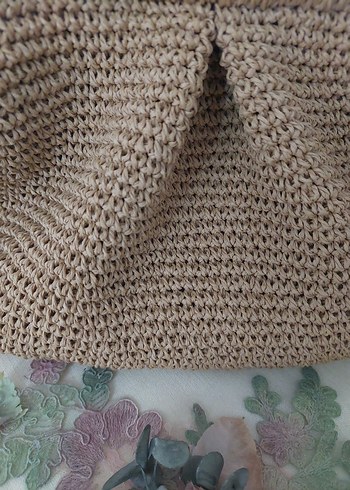 Bej Örgü Kadın Portföy Çanta - Görsel 4