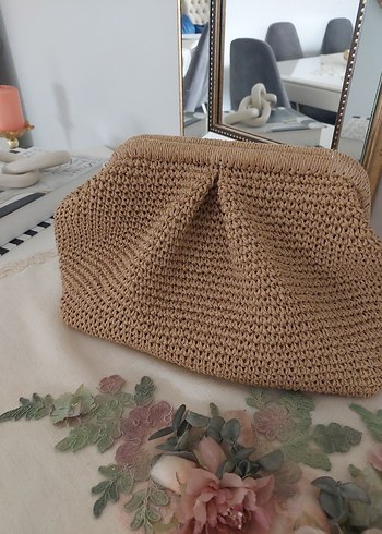 Bej Örgü Kadın Portföy Çanta - Görsel 3