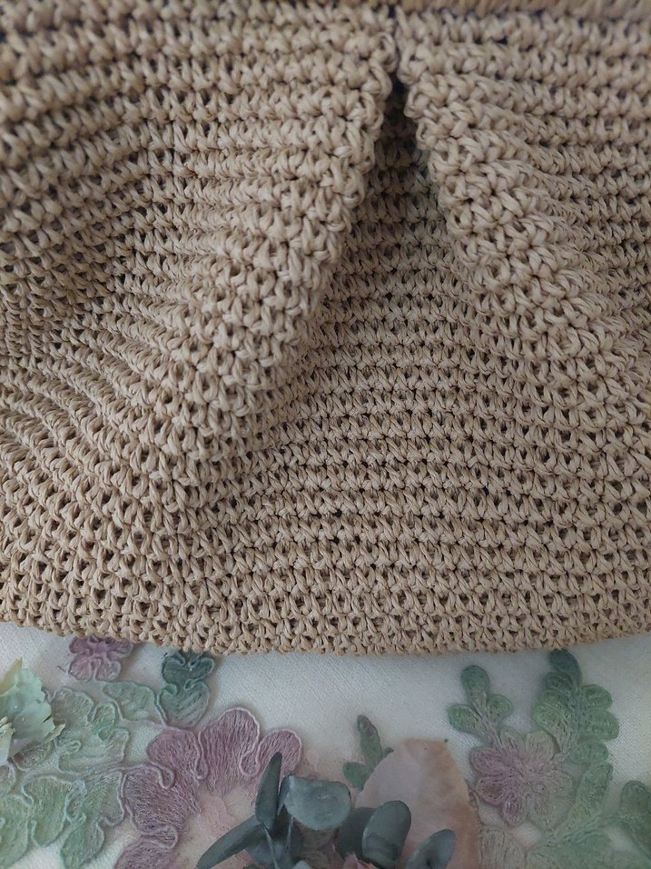 Bej Örgü Kadın Portföy Çanta - Görsel 4