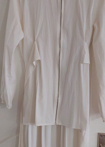 Beyaz Piliseli beyaz, gömlek - Görsel 3