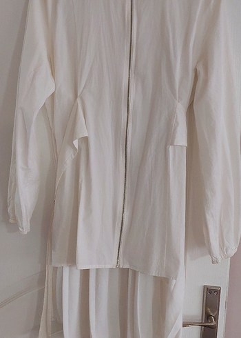 Beyaz Piliseli beyaz, gömlek - Görsel 4