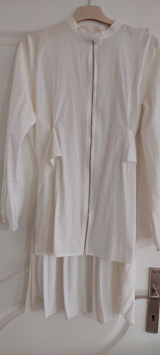 Beyaz Piliseli beyaz, gömlek - Görsel 3