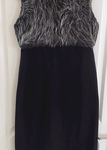 Kürk Detaylı kaşe Uzun Kadın Yelek - Görsel 2