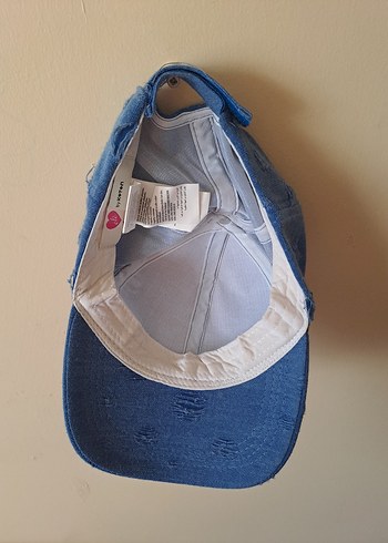  Beden mavi Renk Düğmeli Mavi Kadın Denim Şapka