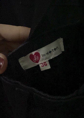 Siyah arka çapraz detaylı salopet - Görsel 3