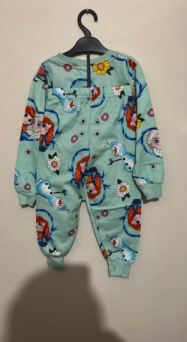 Turkuaz Baskılı Kız Çocuk Eşofman Takımı - Görsel 2