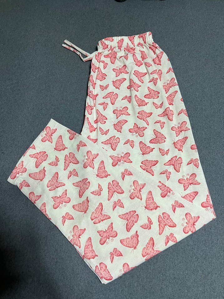 Pembe Baskılı Rahat Kadın Pijama Altı - Görsel 2