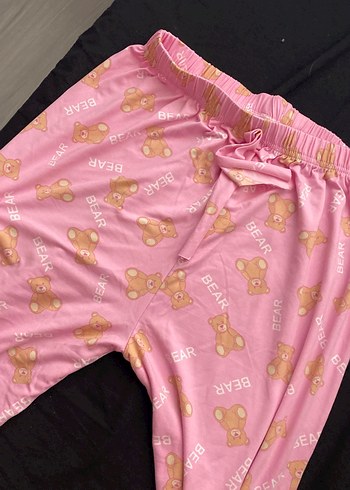 Pembe Ayıcık Desenli Mini Kadın Pijama Altı