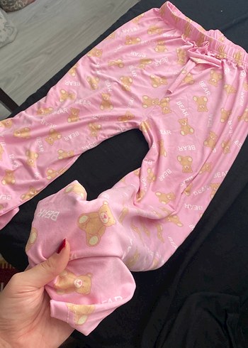 Diğer Pembe Ayıcık Desenli Mini Kadın Pijama Altı