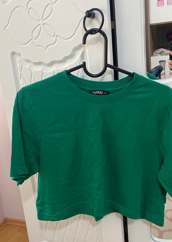 Diğer Kadın Yeşil Kısa Kollu Crop Top