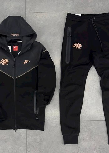 Standart Beden Beden siyah Renk Nike x Syna Siyah Fermuarlı Eşofman Takımı