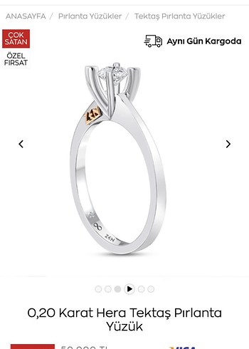 Zen Diamond ZEN DIAMOND 0,20 Karat Hera Tektaş Pırlanta Yüzük
