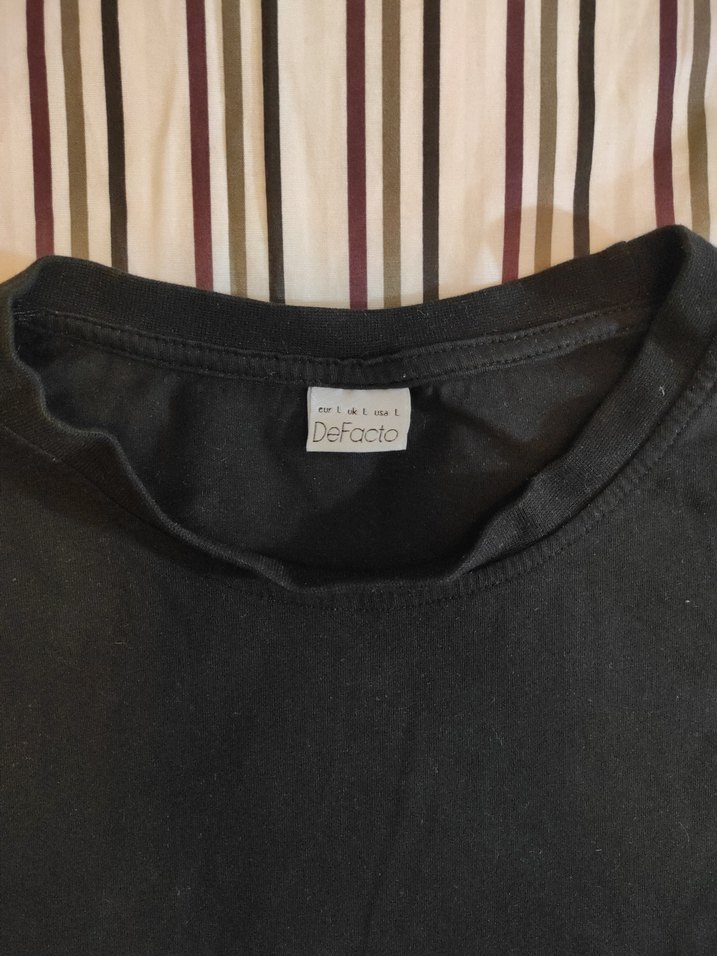 Erkek Siyah Kısa Kollu Basic Tişört DeFacto - Görsel 2