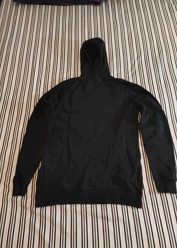 Siyah Kapüşonlu Baskılı Erkek Sweatshirt - Görsel 4