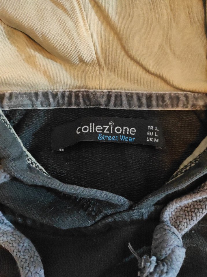 Siyah Kapüşonlu Baskılı Erkek Sweatshirt - Görsel 2