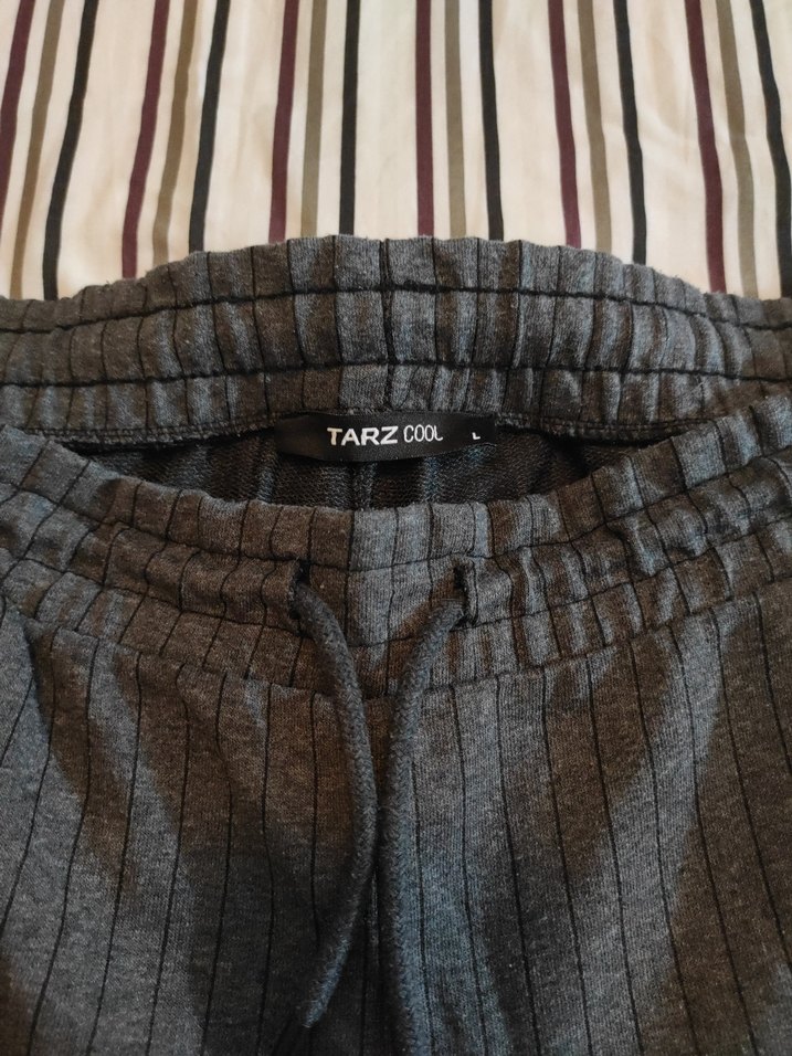 Gri Siyah Pilili Rahat Kesim Erkek Pantolon - Görsel 2