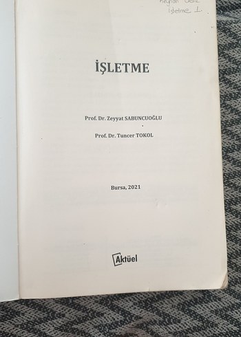 İşletme - Prof. Dr. Zeyyat Sabuncuoğlu, Prof. Dr. Tuncer Tokol - Görsel 2
