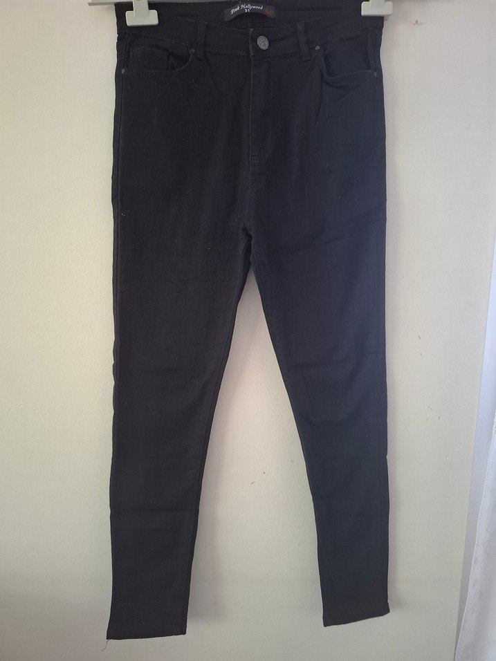 Siyah Kadın Regular Fit Midi Kot Pantolon - Görsel 3