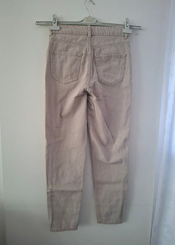 Bej Kadın Normal Boy Denim Pantolon - Görsel 5