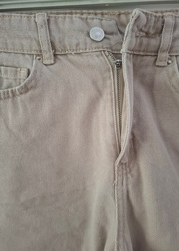 Bej Kadın Normal Boy Denim Pantolon - Görsel 3