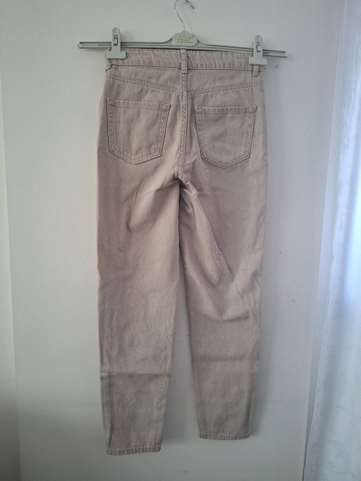 Bej Kadın Normal Boy Denim Pantolon - Görsel 5