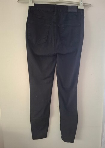 Kemerli Siyah Midi Kot Pantolon - Görsel 4