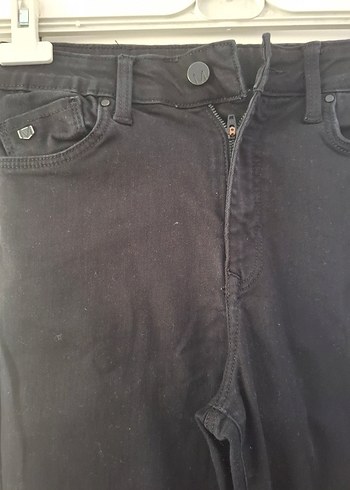 Kemerli Siyah Midi Kot Pantolon - Görsel 2