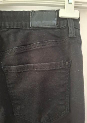 Kemerli Siyah Midi Kot Pantolon - Görsel 3