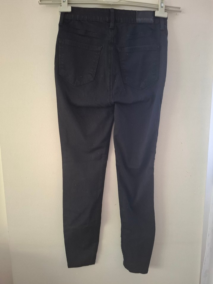 Kemerli Siyah Midi Kot Pantolon - Görsel 4