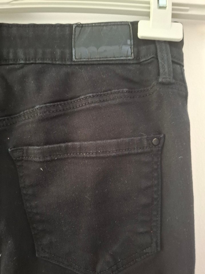 Kemerli Siyah Midi Kot Pantolon - Görsel 3