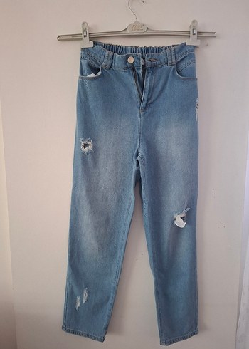 Kadın Midi Boy Rahat Kesim Mavi Kot Pantolon - Görsel 2