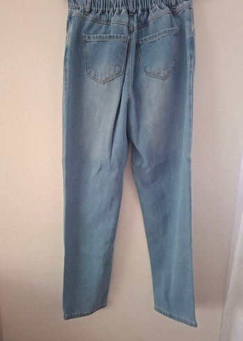 Kadın Midi Boy Rahat Kesim Mavi Kot Pantolon - Görsel 5