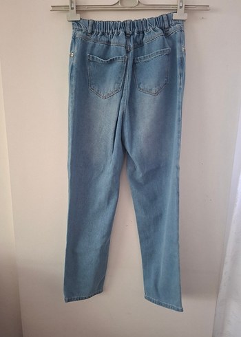 Kadın Midi Boy Rahat Kesim Mavi Kot Pantolon - Görsel 4