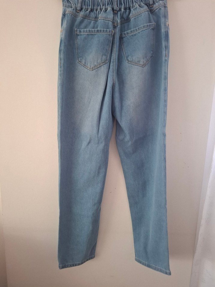 Kadın Midi Boy Rahat Kesim Mavi Kot Pantolon - Görsel 5