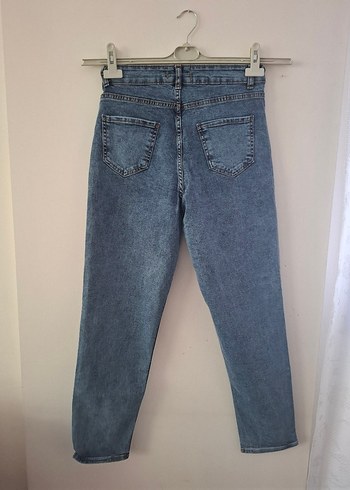 Kadın Mavi Denim Regular Fit Midi Jean - Görsel 4