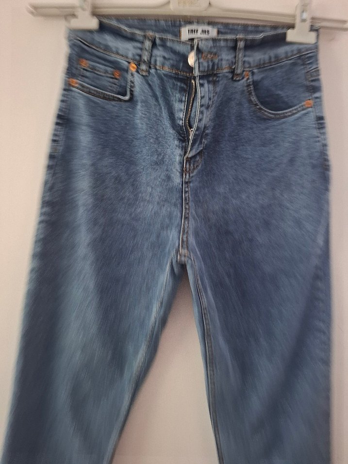 Kadın Mavi Denim Regular Fit Midi Jean - Görsel 2