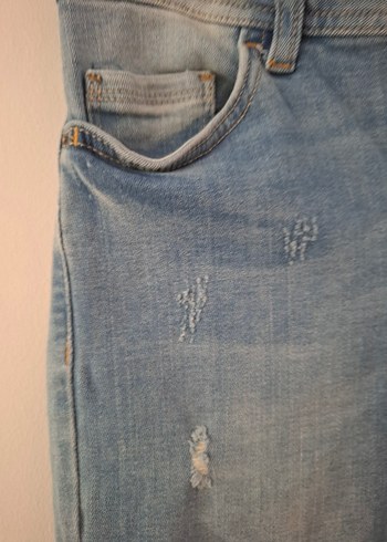 Gevşek Kesim Mavi Denim Kadın Pantolon - Görsel 3