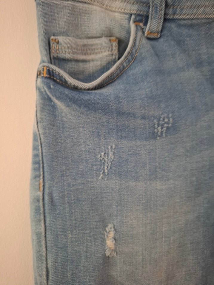 Gevşek Kesim Mavi Denim Kadın Pantolon - Görsel 3