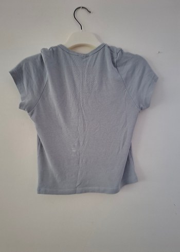 Kadın Gri Kısa Kollu Düğmeli Tişört - Görsel 6