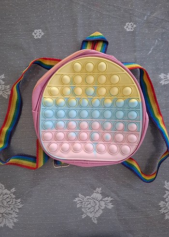  Beden Renk Pastel Renkli Çocuk Okul Çantası Pop It