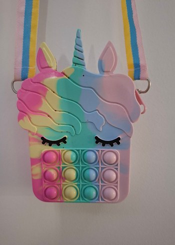  Beden çeşitli Renk Unicorn Figürlü Renkli Pop It Çanta