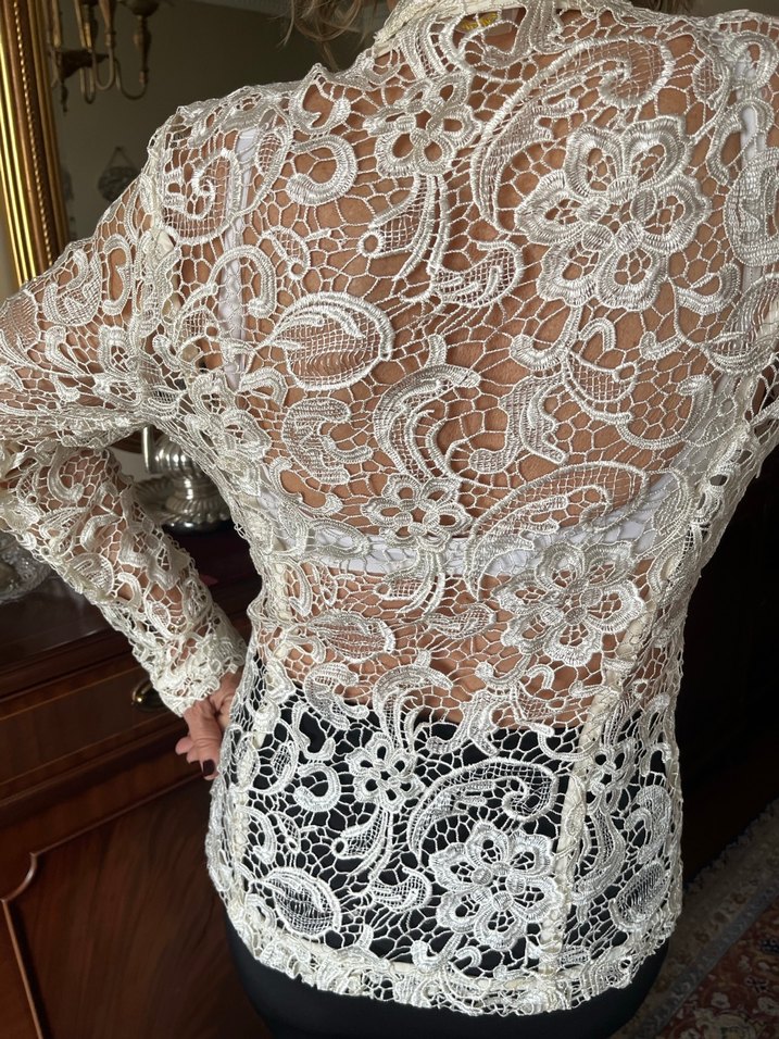 Küpür bej  dantel. İthal ceket. Mihos marka - Görsel 2