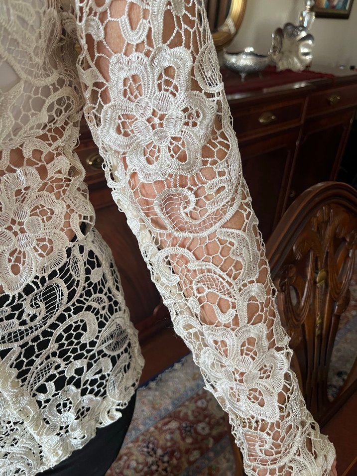 Küpür bej  dantel. İthal ceket. Mihos marka - Görsel 4