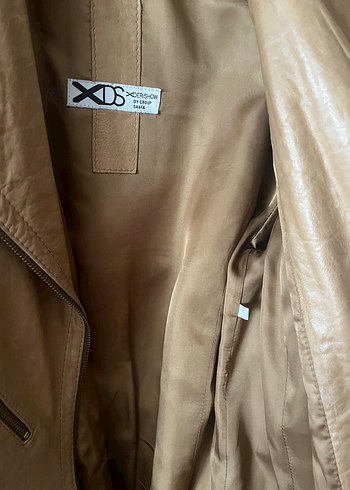 Bej Kadın Deri Kemerli Ceket - Görsel 9