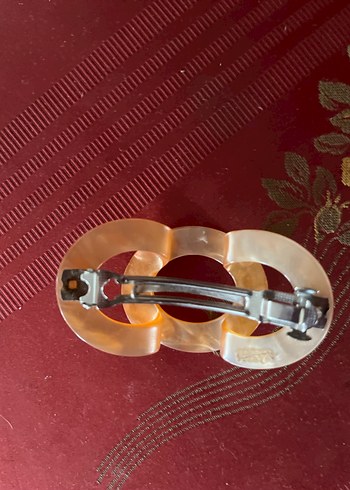 Taba ve oranj karışımı sedef saç tokası - Görsel 7