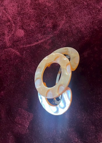 Taba ve oranj karışımı sedef saç tokası - Görsel 2