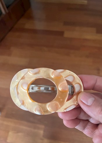 Taba ve oranj karışımı sedef saç tokası - Görsel 5